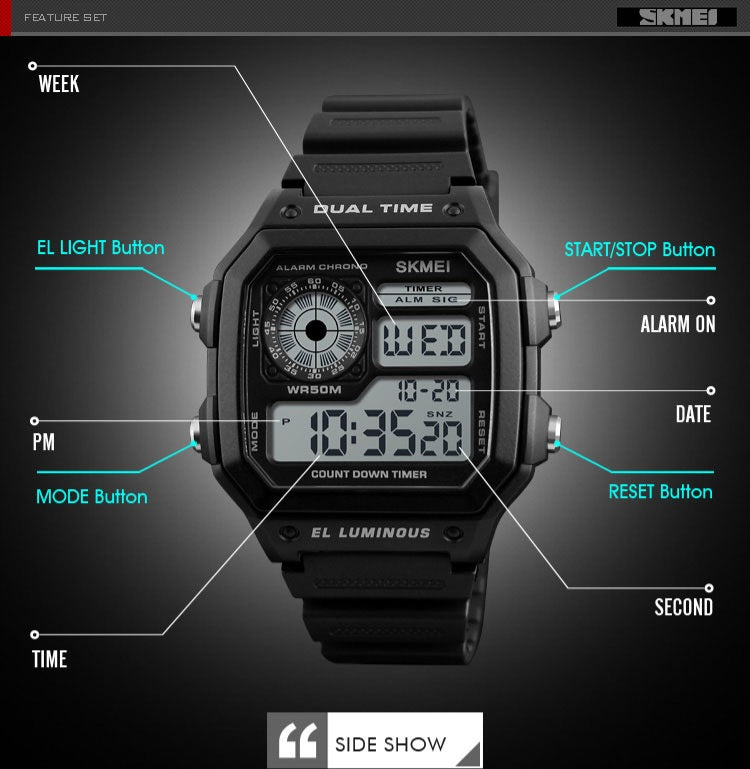 Skmei 1299 Black-Blue