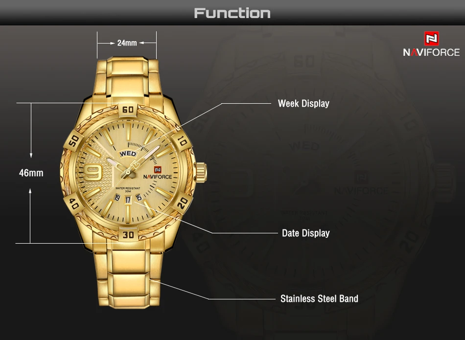 Naviforce 9117 CH - Gold