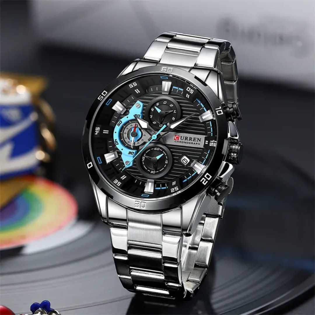 Curren 8402-Silver Black