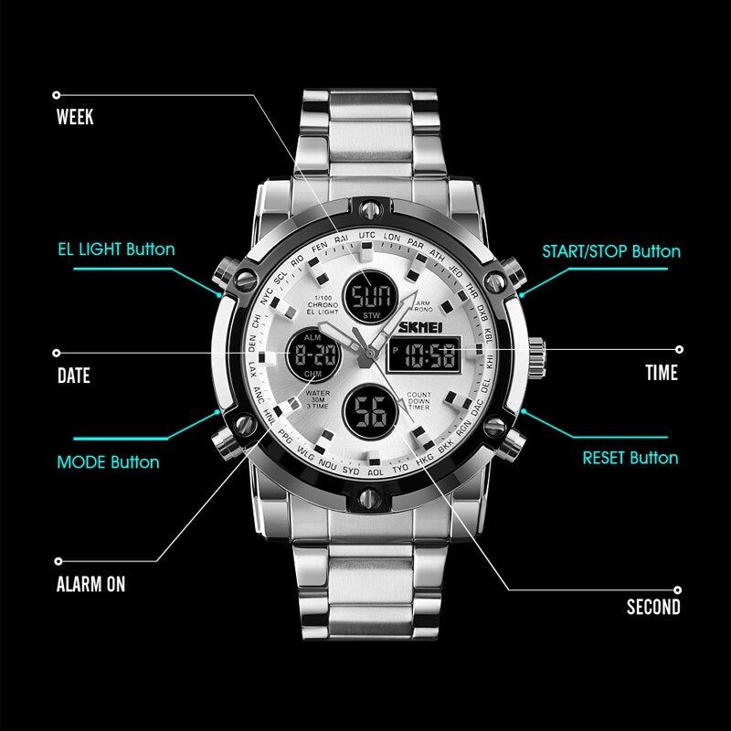 SKMEI 1389 Silver White